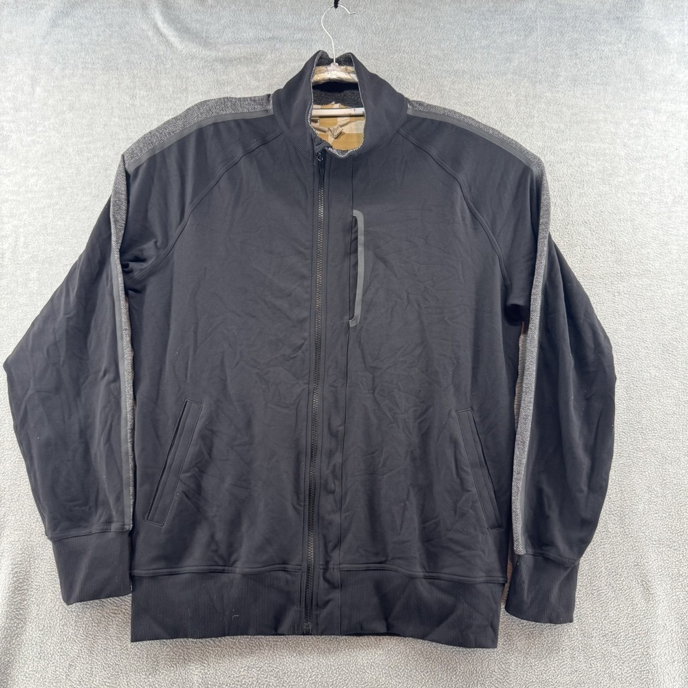 Lululemon Size XL Mens Kung Fu Track Jacket II Black Herringbone Stripe